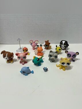 LITTLEST PET SHOP lot of pets LPS dogs cat panda pig dolphin dragonfly crab bird